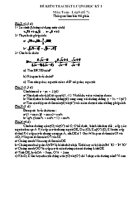 Đề thi học kì I Toán 9 - Đề 7